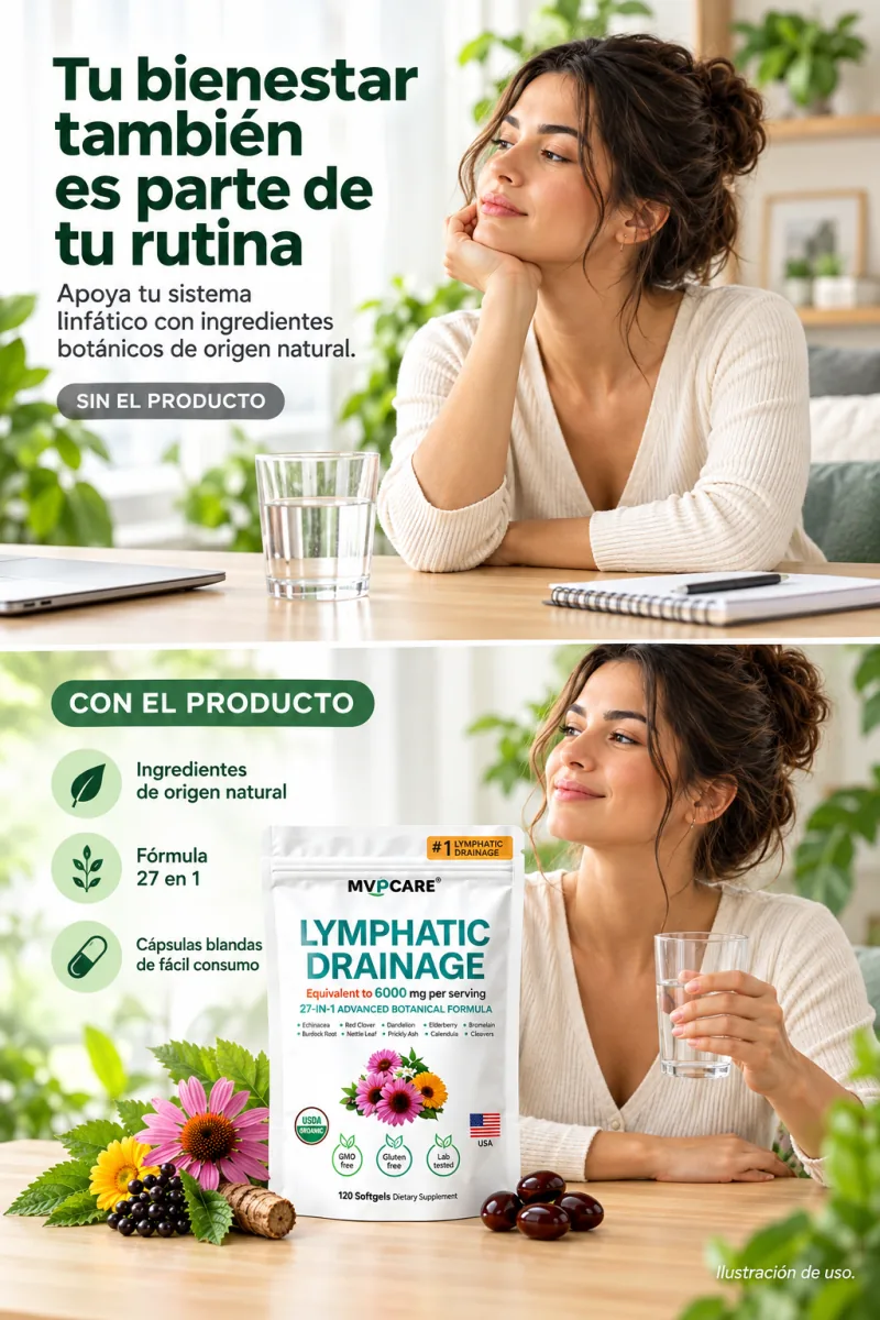 Comparación ilustrativa del uso del producto