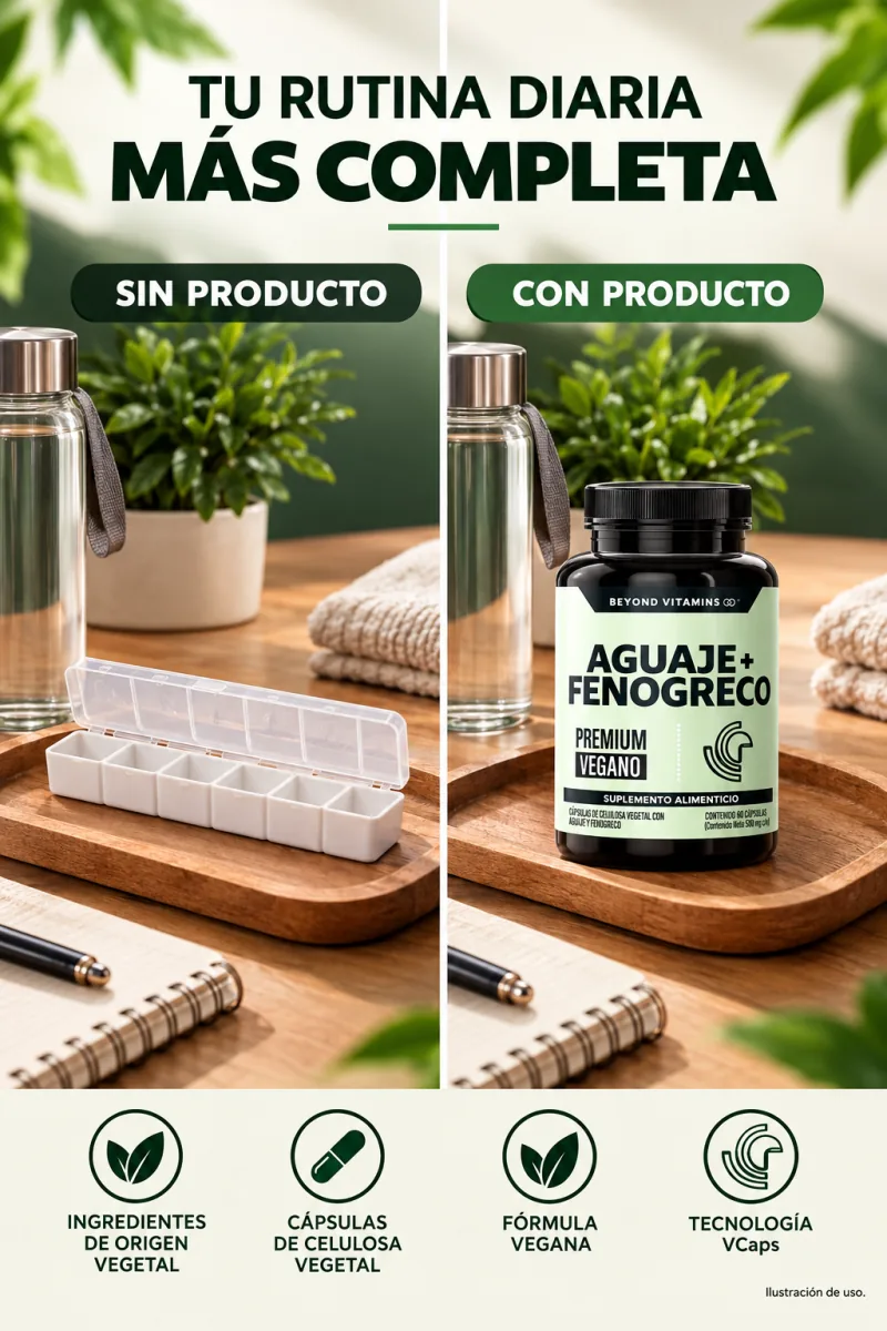 Comparación ilustrativa del uso del producto
